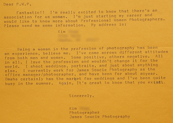 Early letter to PWP Early letter to PWP