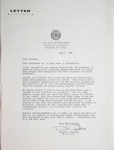 Commendation letter from NY mayor David Dinkins