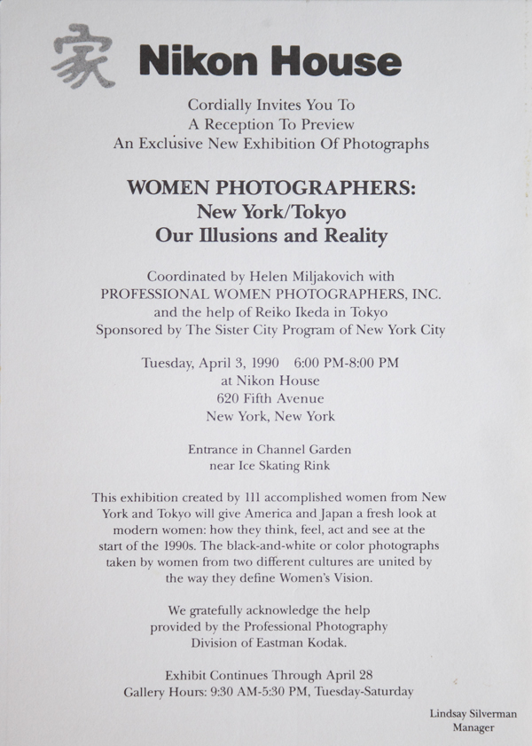 Invitation to the Women Photographers exhibition at Nikon House Invitation to the Women Photographers exhibition at Nikon House