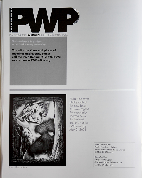 PWP Magazine featuring a book on creative digital printing