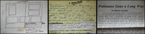 Stages of a 1980s issue of The PWP Times Stages of a 1980s issue of The PWP Times