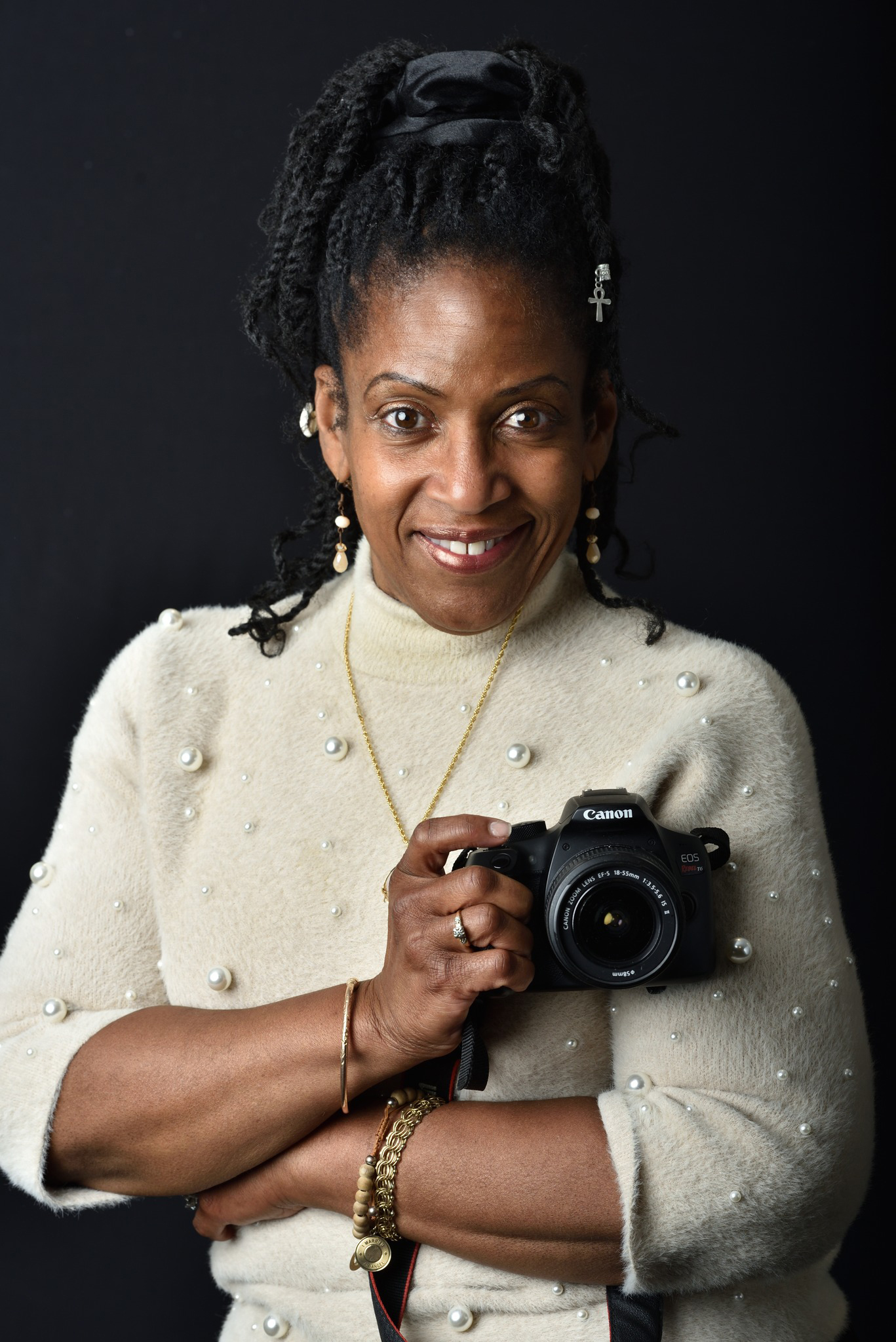 Woman holding a camera